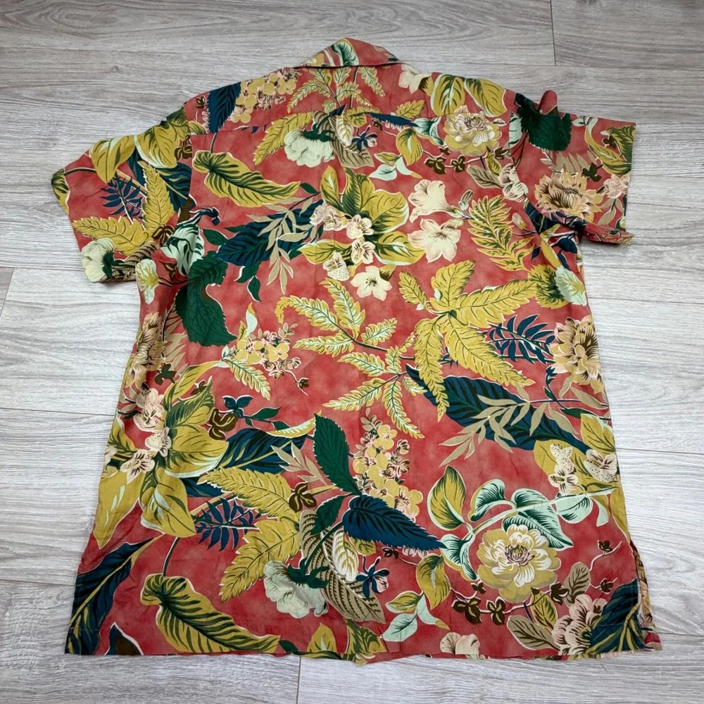 Polo Ralph Lauren Vintage‎ Caldwell Camp Shirt Mens  Tropical Floral Cotton Sz L